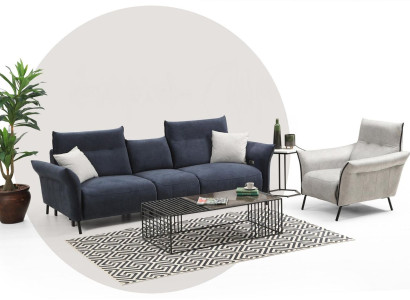 Sofagarnitur Luxus Dreisitzer Sofa Polster Sessel Wohnzimmer Couch Neu